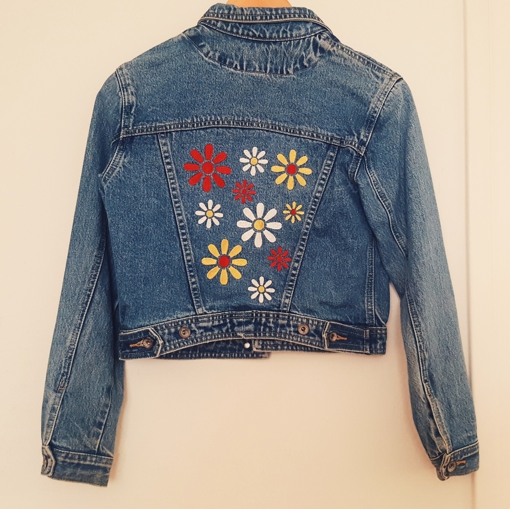 Vintage Denim Floral Jacket